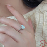 S925 Sterling Silver Opal Treasure Ring for Women
