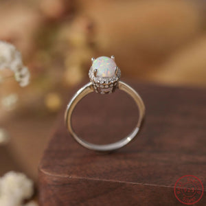 S925 Sterling Silver Opal Treasure Ring for Women