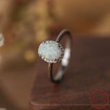 S925 Sterling Silver Opal Treasure Ring for Women