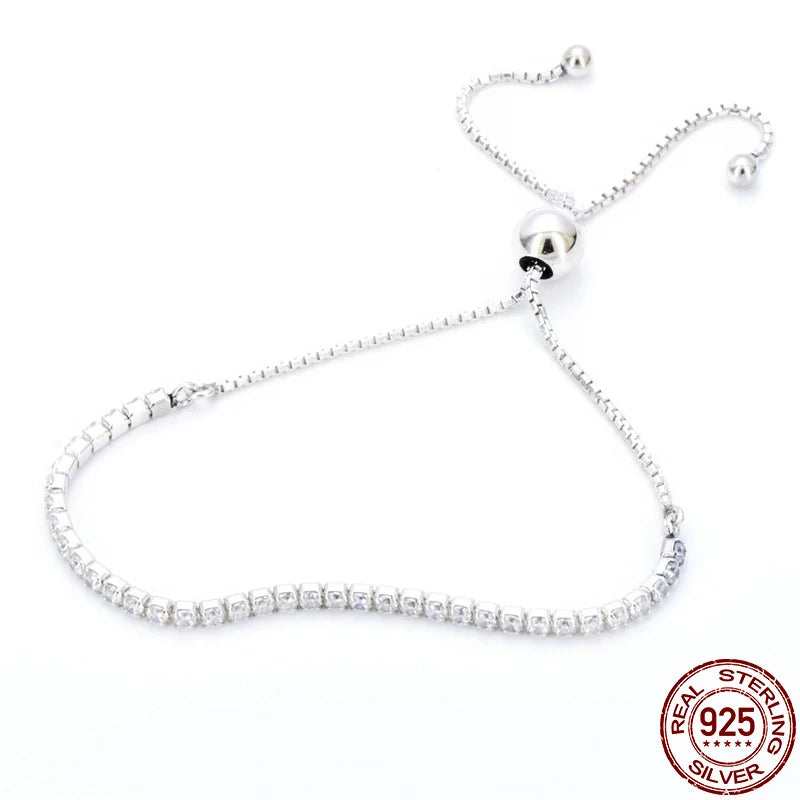 S925 Sterling Silver Zircon Bracelet for DIY Charm Jewelry
