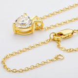 Heart-shaped Moissanite Necklace S925 Silver Plate Pt950 Pendant Chain