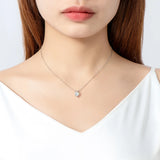 Heart-shaped Moissanite Necklace S925 Silver Plate Pt950 Pendant Chain