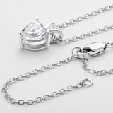 Heart-shaped Moissanite Necklace S925 Silver Plate Pt950 Pendant Chain