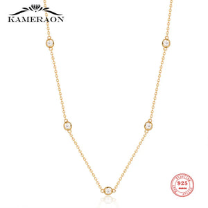 S925 Sterling Silver Zircon Bead Necklace for Women