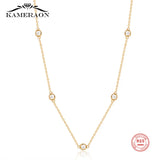 S925 Sterling Silver Zircon Bead Necklace for Women