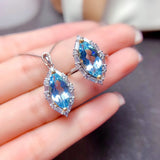 S925 Sterling Silver Sapphire Pendant Necklaces for Women