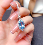 S925 Sterling Silver Sapphire Pendant Necklaces for Women