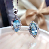 S925 Sterling Silver Sapphire Pendant Necklaces for Women
