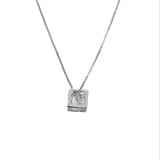 S925 Sterling Silver Hollow Cube Zircon Necklace