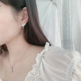Bow Mozanstone Earrings Sterling Silver Women's Jewelry