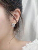 S925 Sterling Silver Daisy Mozanstone Earrings Women's Jewelry