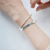 S925 Sterling Silver Women's Bracelet Smooth Minimalist Style