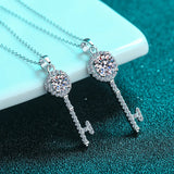 S925 1ct Mosanite Pendant Key Diamond Necklace