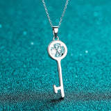 S925 1ct Mosanite Pendant Key Diamond Necklace