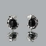 S925 Silver Agate Leopard Earrings