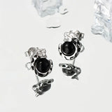 S925 Silver Agate Leopard Earrings