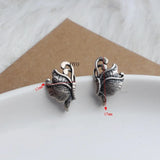 S925 Silver Butterfly Dance Earrings Retro Ethnic