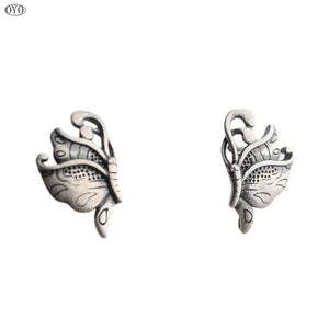 S925 Silver Butterfly Dance Earrings Retro Ethnic