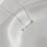 S925 Geometric Element Pearl Pendant Necklace