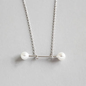 S925 Geometric Element Pearl Pendant Necklace