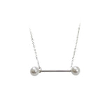 S925 Geometric Element Pearl Pendant Necklace
