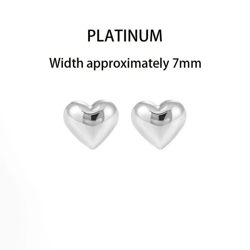 S925 Sterling Silver Heart-Shaped Earrings for Women