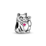 S925 Sterling Silver Reflective Bead Charm Car Love Heart Flower Heart Bead