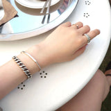 Retro Twisted Vintage Silver Bracelet 925 Sterling Silver