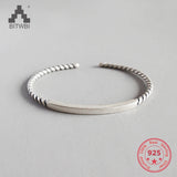 Retro Twisted Vintage Silver Bracelet 925 Sterling Silver