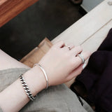 Retro Twisted Vintage Silver Bracelet 925 Sterling Silver