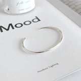 S990 Sterling Silver Smooth Silver Bracelet Women's Jewelry Gift