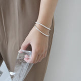 S990 Sterling Silver Smooth Silver Bracelet Women's Jewelry Gift