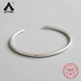 S990 Sterling Silver Smooth Silver Bracelet Women's Jewelry Gift