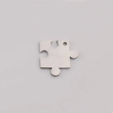 Stainless Steel Heart Puzzle Charm 10pair
