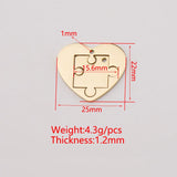Stainless Steel Heart Puzzle Charm 10pair