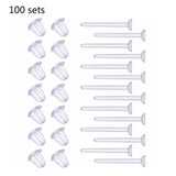 Plastic Clear Ear Needle & Earring Backs Set