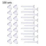 Plastic Clear Ear Needle & Earring Backs Set