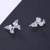 Clear Hypoallergenic Plastic Earrings with Resin Backs