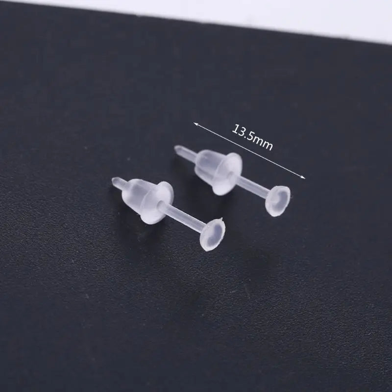 Clear Hypoallergenic Plastic Earrings with Resin Backs