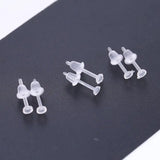 Clear Hypoallergenic Plastic Earrings with Resin Backs