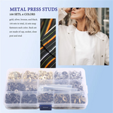 Leather Snap Fasteners Kit, Metal Button Snaps Press Studs, 4 Leather Snaps