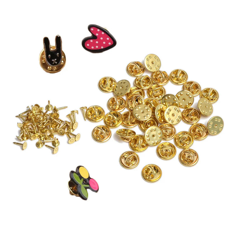 100 Sets Butterfly Pin Backs DIY Jewelry Accessories Lapel Pins Brooch Clasps