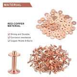100 Sets Copper Rivets and Burrs for Leather DIY Craft Supplies