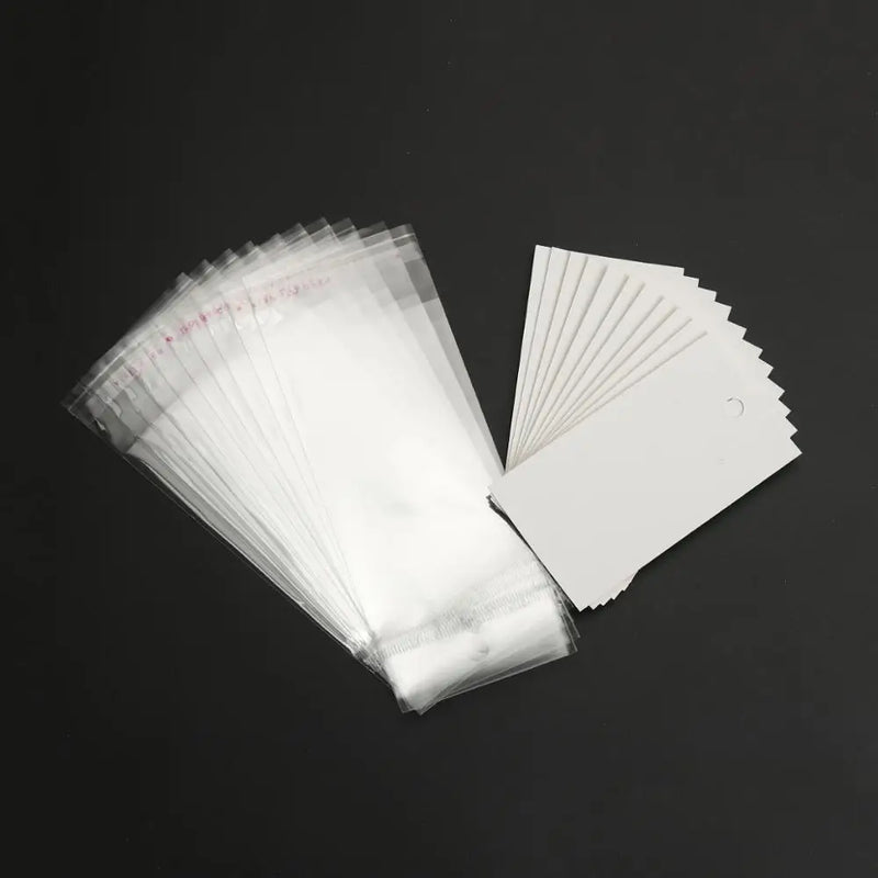 100 Sets Earring Display Cards with Self Adhesive Bags