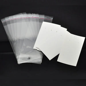 100 Sets Earring Display Cards with Self Adhesive Bags