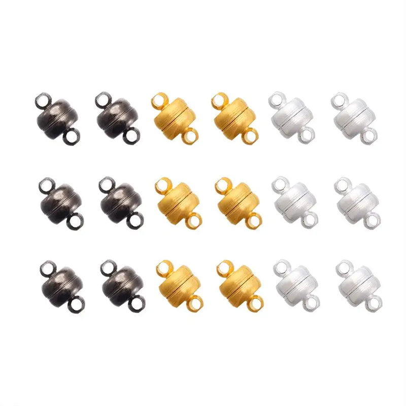 100 Sets Oval Brass Magnetic Clasps for Jewelry Making DIY 11x7mm