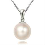 Sterling Shell Pearl Pendant Necklace Yellow Pink