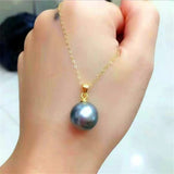Sterling Shell Pearl Pendant Necklace Yellow Pink