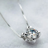 Silver 925 Necklace Diamond Pendant Gemstone Clavicle Necklace