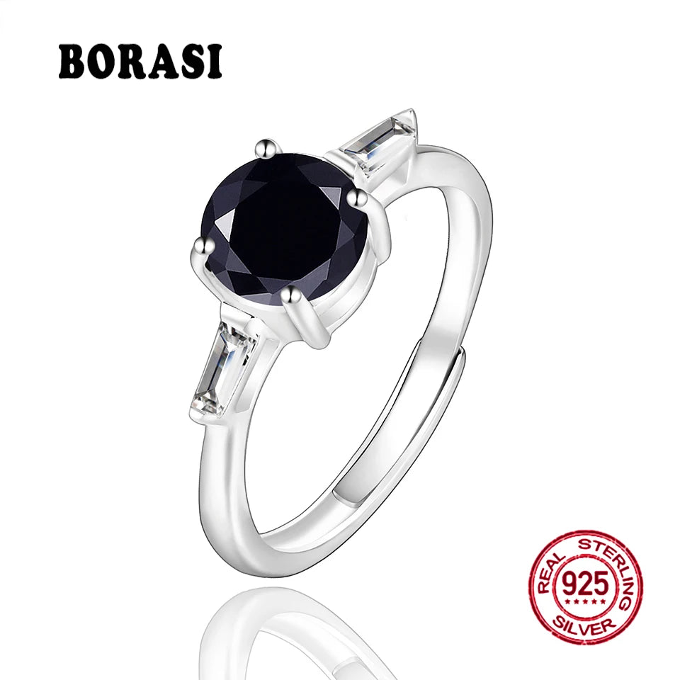 Silver Wedding Rings Multicolor Crystal Resizable Female Ring
